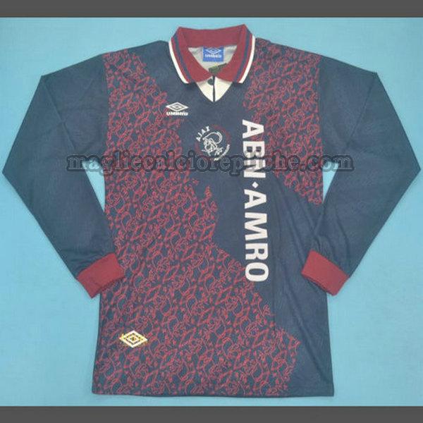 seconda maglie calcio ajax 1994-1995 manica lunga blu