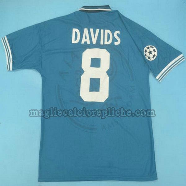 seconda maglie calcio ajax 1995-1996 davids 8 blu
