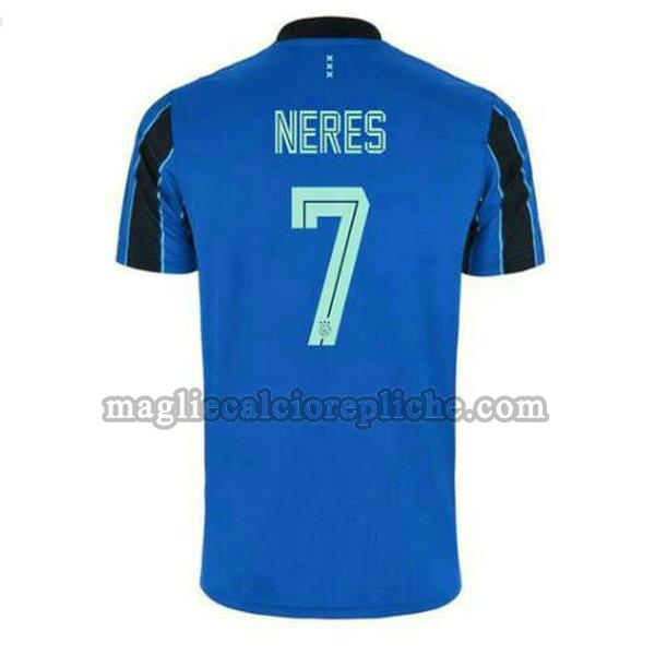 seconda maglie calcio ajax 2021 2022 david neres 7 blu