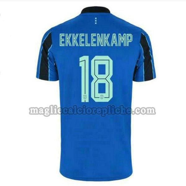 seconda maglie calcio ajax 2021 2022 jurgen ekkelenkamp 18 blu