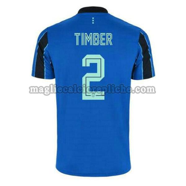 seconda maglie calcio ajax 2021 2022 jurrien timber 2 blu