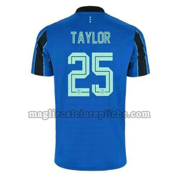 seconda maglie calcio ajax 2021 2022 kenneth taylor 25 blu