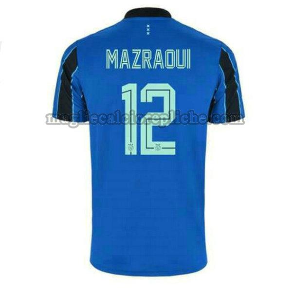 seconda maglie calcio ajax 2021 2022 mazraoui 12 blu