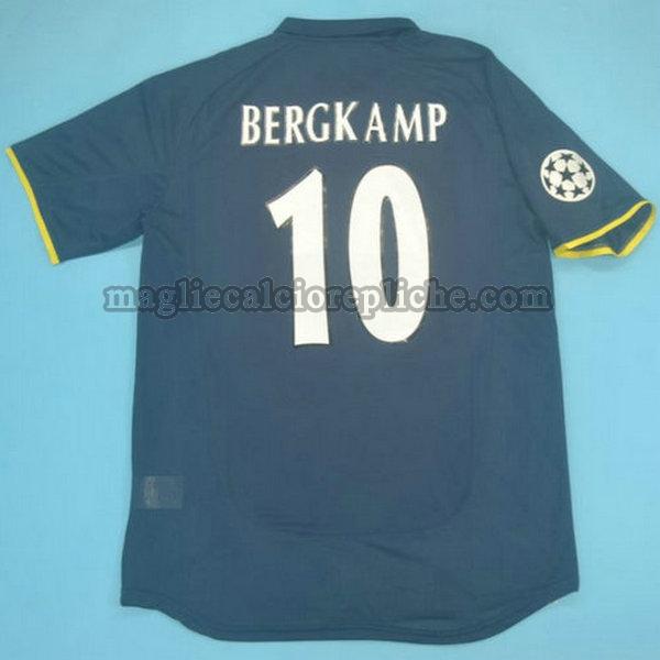 seconda maglie calcio arsenal 2000-2002 bergkamp 10 blu