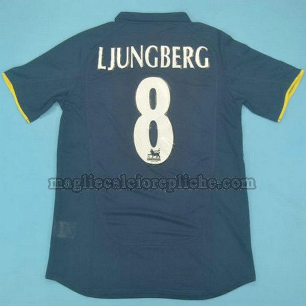 seconda maglie calcio arsenal 2000-2002 ljungberg 8 blu