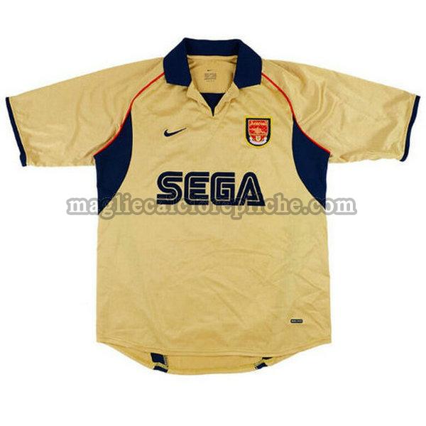 seconda maglie calcio arsenal 2002 giallo