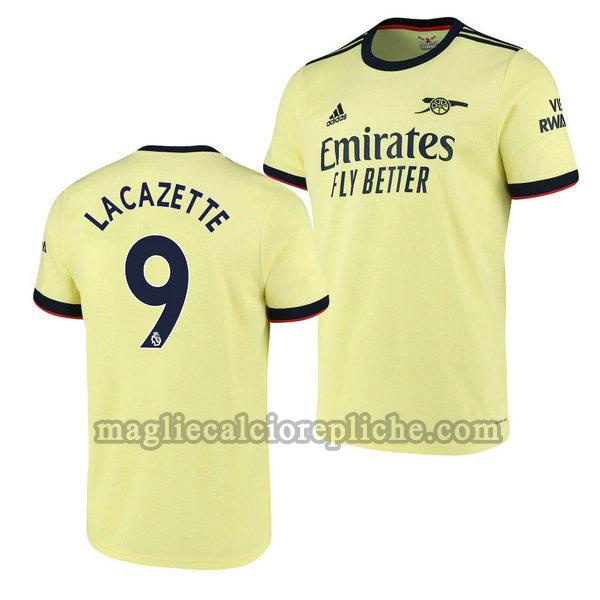 seconda maglie calcio arsenal 2021 2022 alexandre lacazette 9 giallo