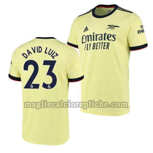 seconda maglie calcio arsenal 2021 2022 david luiz 23 giallo