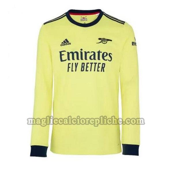 seconda maglie calcio arsenal 2021 2022 manica lunga giallo