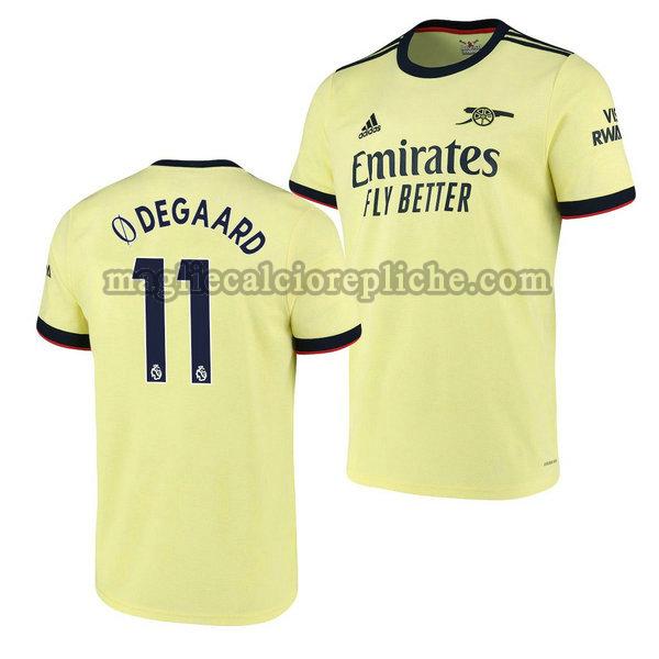 seconda maglie calcio arsenal 2021 2022 martin odegaard 11 giallo