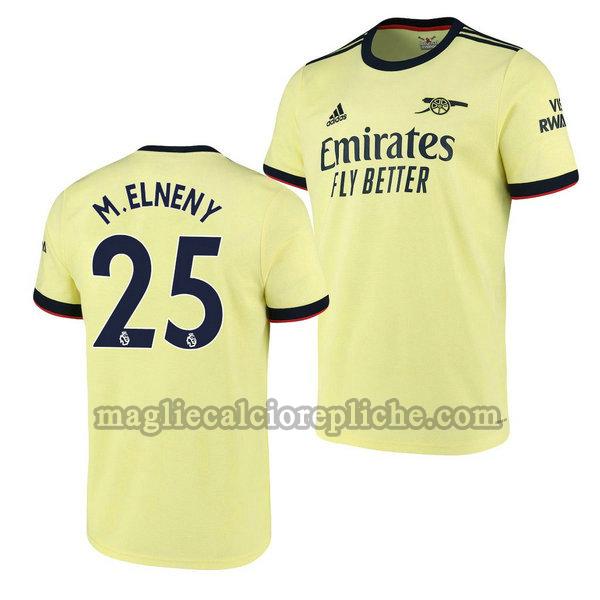 seconda maglie calcio arsenal 2021 2022 mohamed elneny 25 giallo