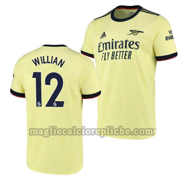 seconda maglie calcio arsenal 2021 2022 willian 12 giallo