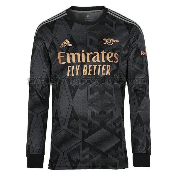 seconda maglie calcio arsenal 2022 2023 manica lunga nero