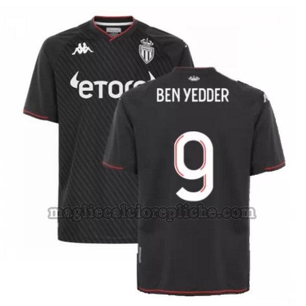 seconda maglie calcio as monaco 2021 2022 ben yedder 9 nero