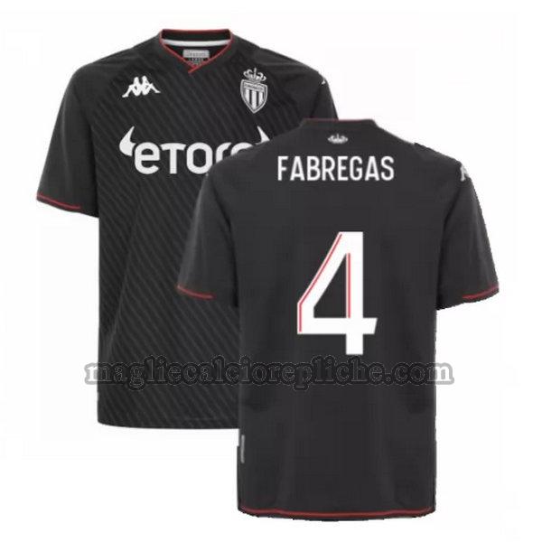 seconda maglie calcio as monaco 2021 2022 fabregas 4 nero