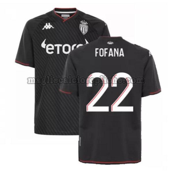 seconda maglie calcio as monaco 2021 2022 fofana 22 nero