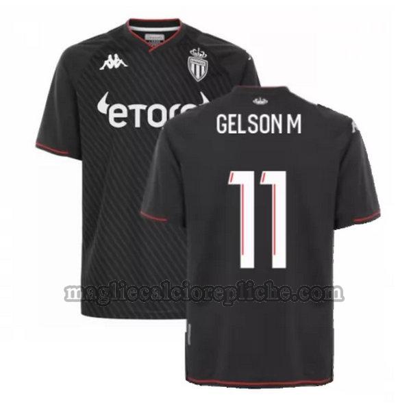 seconda maglie calcio as monaco 2021 2022 gelson m 11 nero