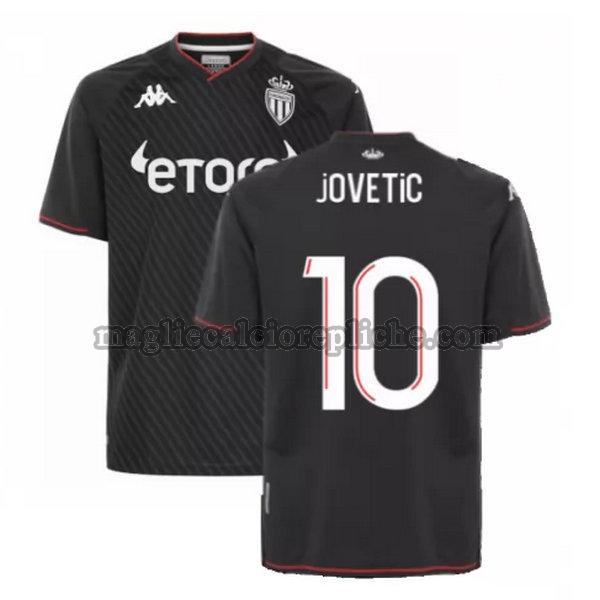 seconda maglie calcio as monaco 2021 2022 jovetic 10 nero