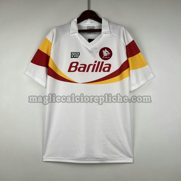 seconda maglie calcio as roma 1990 1991 bianco