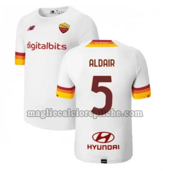 seconda maglie calcio as roma 2021 2022 aldair 5 bianco