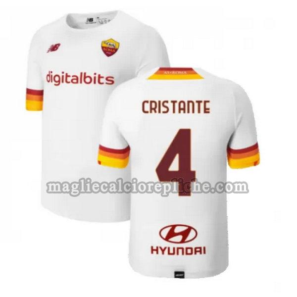 seconda maglie calcio as roma 2021 2022 cristante 4 bianco