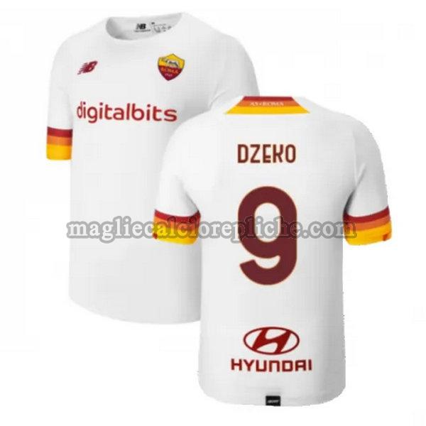 seconda maglie calcio as roma 2021 2022 dzeko 9 bianco