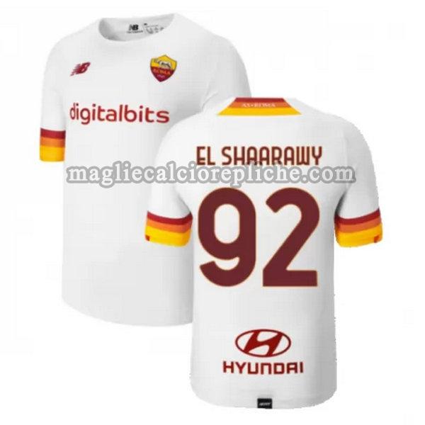 seconda maglie calcio as roma 2021 2022 el shaarawy 92 bianco