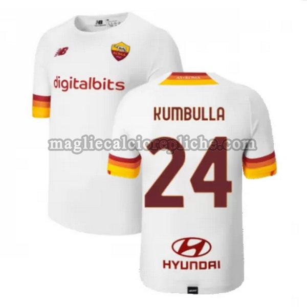 seconda maglie calcio as roma 2021 2022 kumbulla 24 bianco