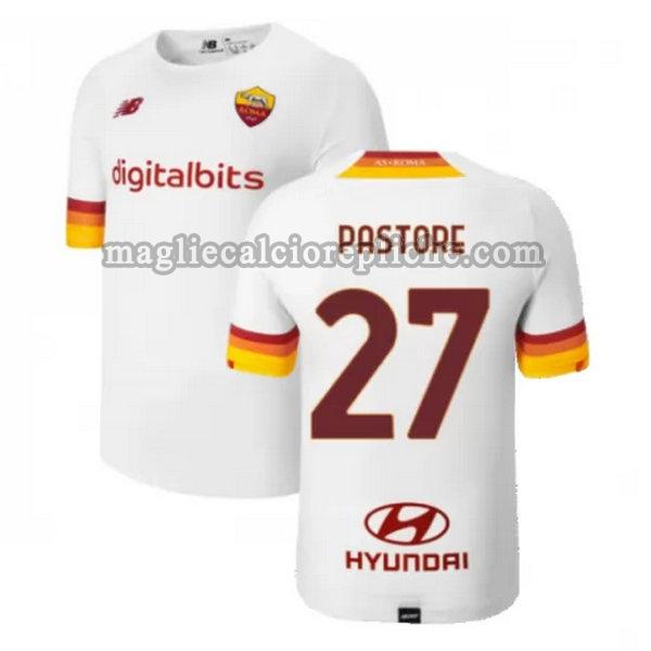 seconda maglie calcio as roma 2021 2022 pastore 27 bianco