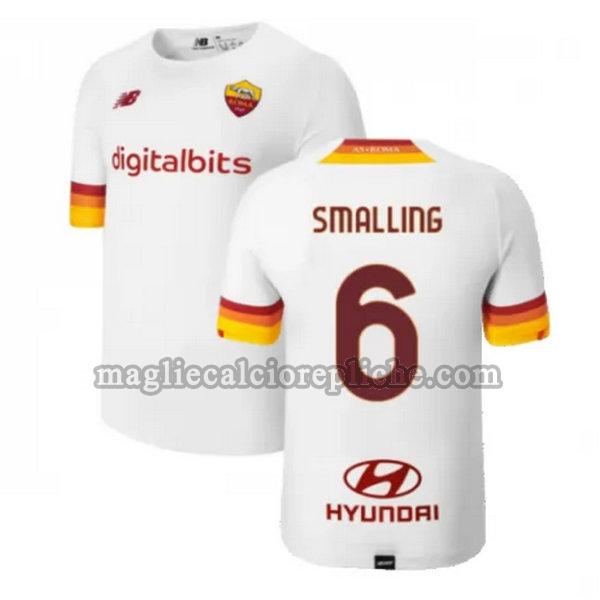 seconda maglie calcio as roma 2021 2022 smalling 6 bianco