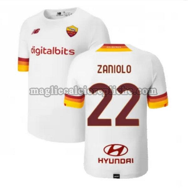 seconda maglie calcio as roma 2021 2022 zaniolo 22 bianco