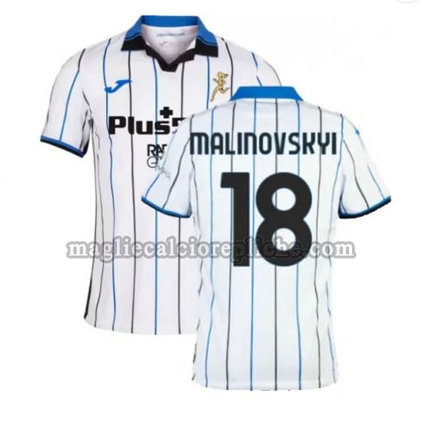 seconda maglie calcio atalanta 2021 2022 malinovskyi 18 bianco