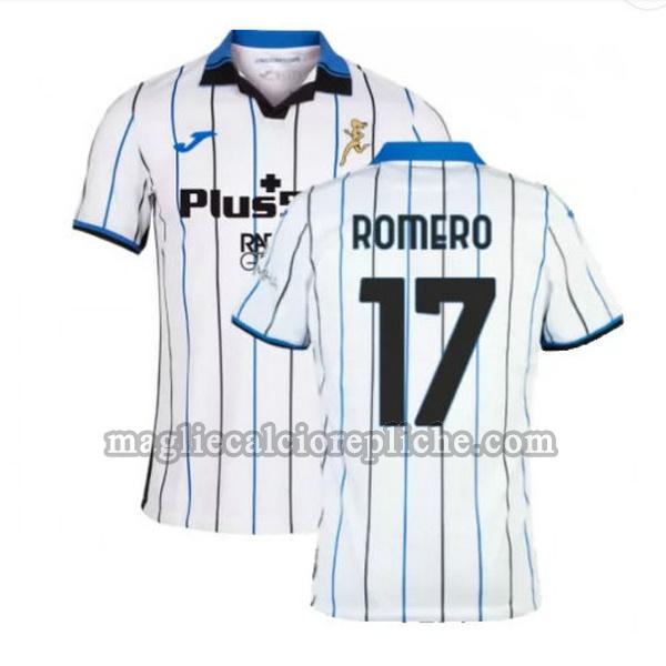 seconda maglie calcio atalanta 2021 2022 romero 17 bianco