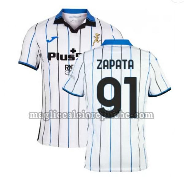 seconda maglie calcio atalanta 2021 2022 zapata 91 bianco