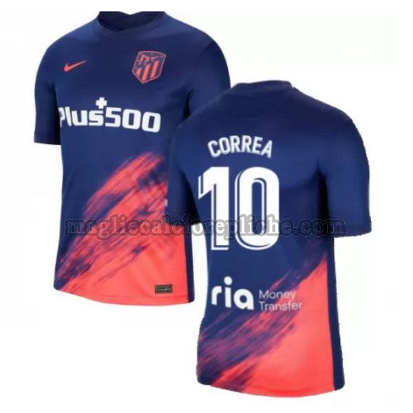 seconda maglie calcio atlético madrid 2021 2022 correa 10 blu nero