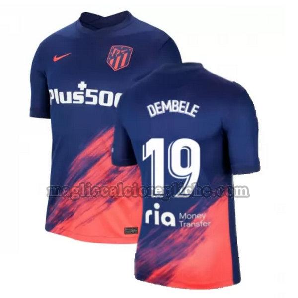 seconda maglie calcio atlético madrid 2021 2022 dembele 19 blu nero