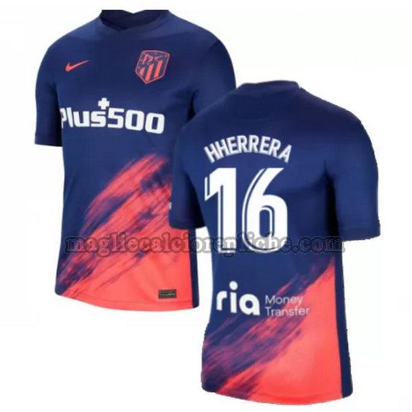 seconda maglie calcio atlético madrid 2021 2022 h herrera 16 blu nero