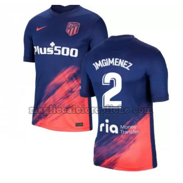 seconda maglie calcio atlético madrid 2021 2022 j m gimenez 2 blu nero