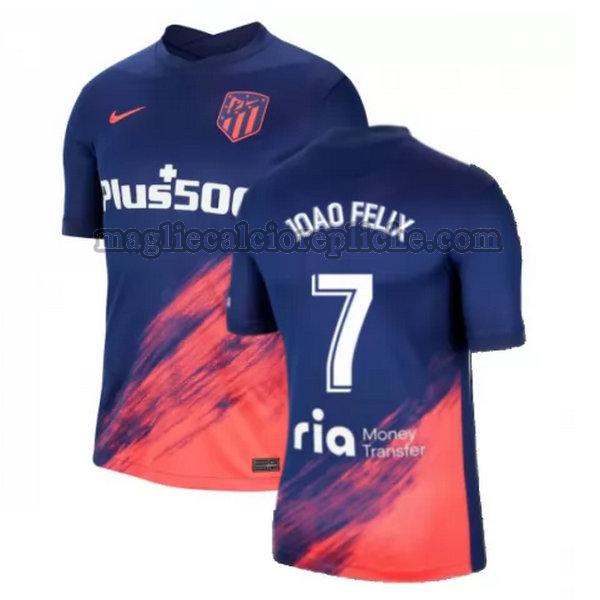 seconda maglie calcio atlético madrid 2021 2022 joao felix 7 blu nero