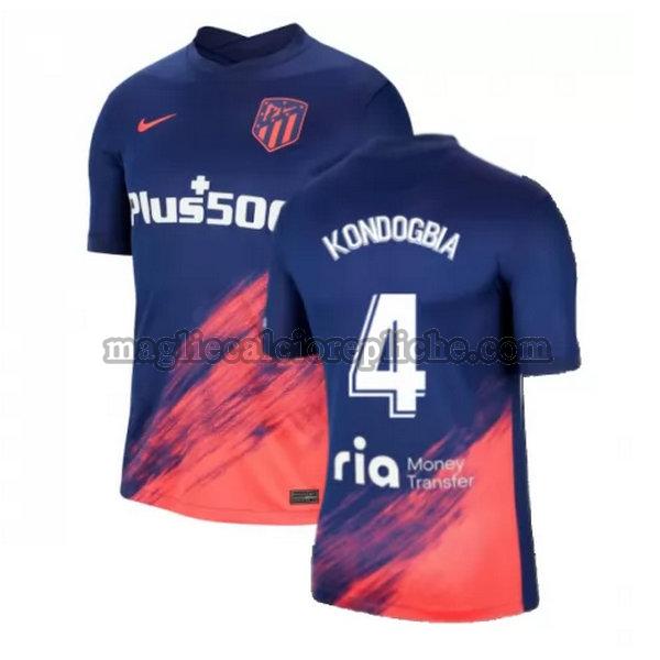 seconda maglie calcio atlético madrid 2021 2022 kondogbia 4 blu nero