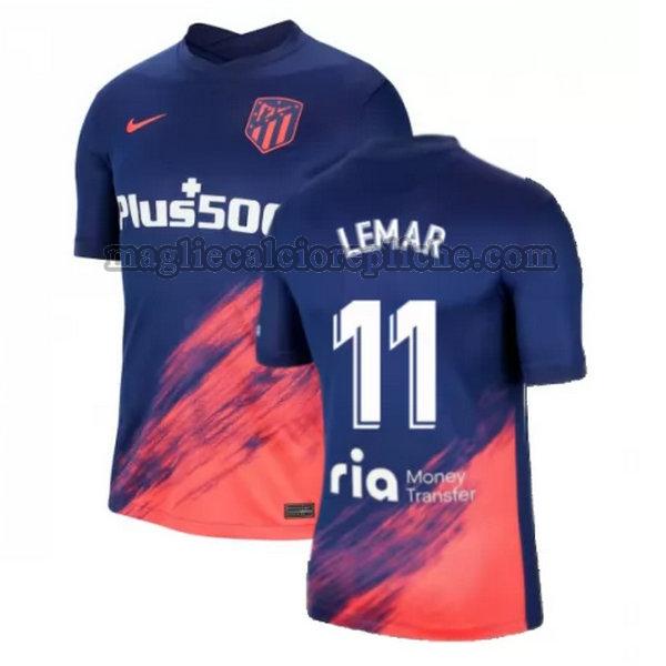 seconda maglie calcio atlético madrid 2021 2022 lemar 11 blu nero