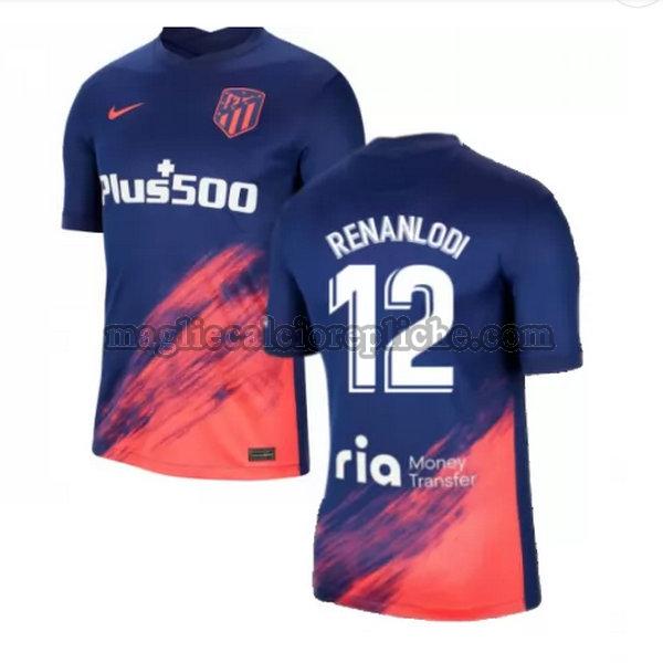 seconda maglie calcio atlético madrid 2021 2022 renan lodi 12 blu nero