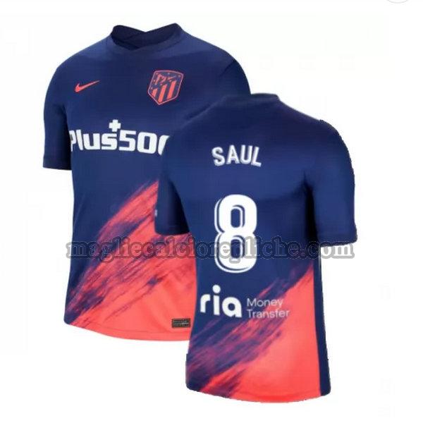 seconda maglie calcio atlético madrid 2021 2022 saul 8 blu nero