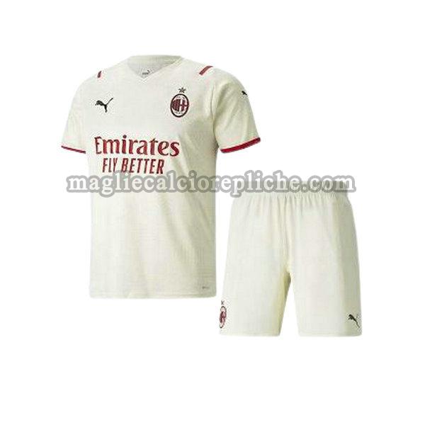 seconda maglie calcio bambino ac milan 2021 2022 bianco