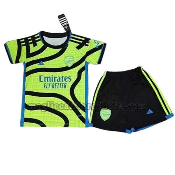 seconda maglie calcio bambino arsenal 2023 2024 verde