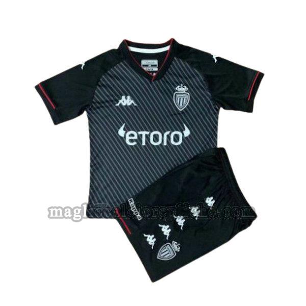 seconda maglie calcio bambino as monaco 2021 2022 nero