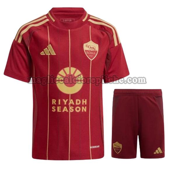 prima maglie calcio bambino as roma 2024 2025 rosso