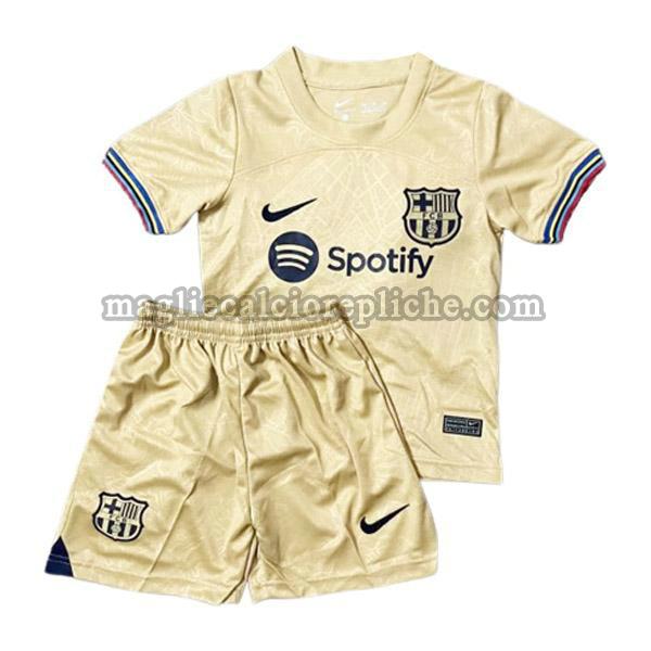 seconda maglie calcio bambino barcellona 2022 2023 giallo