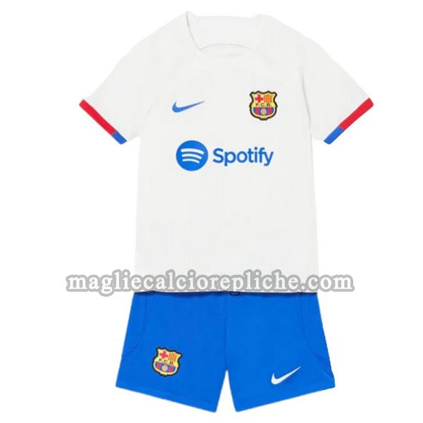 seconda maglie calcio bambino barcellona 2023 2024 bianco