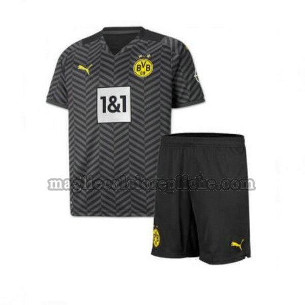 seconda maglie calcio bambino borussia dortmund 2021 2022 nero